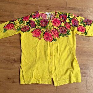 Isaac Mizrahi floral cardigan